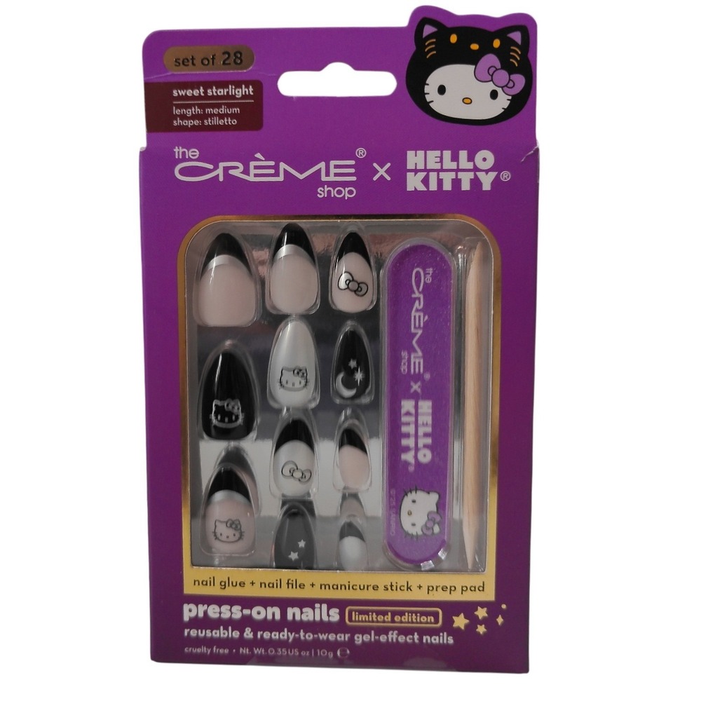 The Crème Shop x Hello Kitty Sweet Starlight Stiletto Press-On Nails 28ct NEW